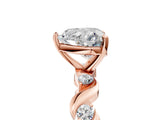 Rose gold Heart Solitaire Twisted Band with Prong Setting 5