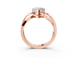 Rose gold Heart Solitaire Twisted Band with Prong Setting_16