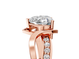 Rose gold Heart Solitaire Twisted Band with Prong Setting_18