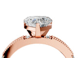 Rose gold Heart Solitaire with Pavé Band and Four-Prong Setting_297