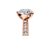 Rose gold Heart Solitaire with Pavé Band and Four-Prong Setting_298