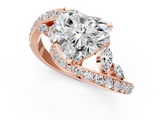Rose gold Heart Solitaire with Pavé Twist Band and Four-Prong Setting_72