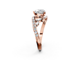 Rose gold Heart Solitaire with Pavé Twist Band and Four-Prong Setting_73