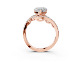 Rose gold Heart Solitaire with Pavé Twist Band and Four-Prong Setting_74