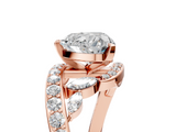 Rose gold Heart Solitaire with Pavé Twist Band and Four-Prong Setting_76