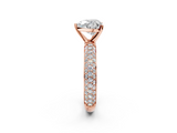 Rose gold Heart Solitaire with Pave Band and Four-Prong Setting_6
