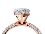 Rose gold Heart Solitaire with Pave Band and Four-Prong Setting_8