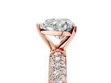 Rose gold Heart Solitaire with Pave Band and Four-Prong Setting_9
