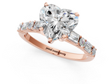 Rose gold Heart Solitaire with Side Baguettes and Channel Set Band_50