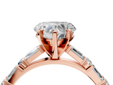 Rose gold Heart Solitaire with Side Baguettes and Channel Set Band_53