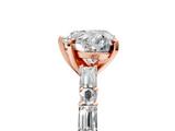 Rose gold Heart Solitaire with Side Baguettes and Channel Set Band_54