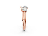 Rose gold Heart Three-Stone Diamond Ring with Prong Setting on a Classic Band_26