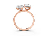Rose gold Heart and Emerald Cut Toi Moi Ring with Prong Setting_52