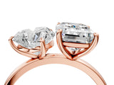 Rose gold Heart and Emerald Cut Toi Moi Ring with Prong Setting_53