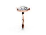 Rose gold Heart and Marquise Toi Moi Ring with Prong Setting and Micro Pave Band 2