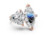Rose gold Heart and Marquise Toi Moi Ring with Prong Setting and Pave Band_57
