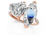 Rose gold Heart and Marquise Toi Moi Ring with Prong Setting and Pave Band_58