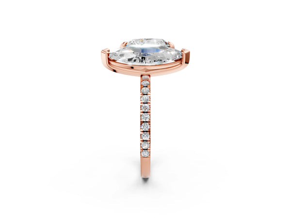 Rose Gold Heart-Shaped and Marquise Laboratory-Grown Diamond Toi et Moi Engagement Ring