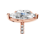 Rose gold Heart and Marquise Toi Moi Ring with Prong Setting and Pave Band_62