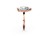 Rose gold Heart and Marquise Toi Moi Ring with Prong Setting and Plain Band 2