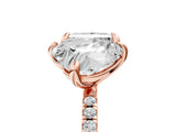 Rose gold Heart and Princess Toi Moi Ring with Prong Setting and Micro Pave Band 5