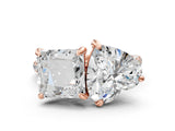 Rose gold Heart and Princess Toi Moi Ring with Prong Setting and Pave Band_58