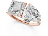 Rose gold Heart and Princess Toi Moi Ring with Prong Setting and Pave Band_59