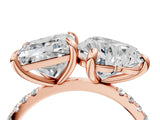 Rose gold Heart and Princess Toi Moi Ring with Prong Setting and Pave Band_62