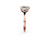Rose gold Heart and Princess Toi Moi Ring with Prong Setting and Plain Band 2