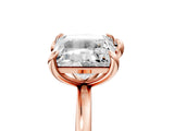 Rose gold Heart and Princess Toi Moi Ring with Prong Setting and Plain Band 5