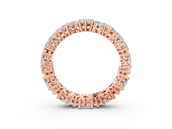 Rose gold Heart cut diamond Eternity Band with Shared Prong Setting