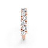 Rose gold Heart cut diamond Half Eternity Band with Shared Prong Setting_1