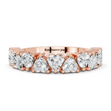 Rose gold Heart cut diamond Half Eternity Band with Shared Prong Setting_8