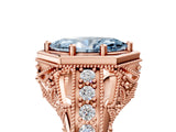Rose gold Hexagon Bezel Fancy Blue Marquise Cut Diamond Milgrain Split Shank Ring_5