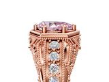 Rose gold Hexagon Bezel Fancy Pink Pear Cut Diamond Milgrain Split Shank Ring_5