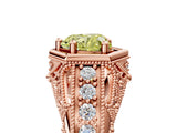 Rose gold Hexagon Bezel Fancy Yellow Heart Cut Diamond Milgrain Split Shank Ring_5