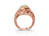 Rose gold Hexagon Bezel Fancy Yellow Marquise Cut Diamond Milgrain Split Shank Ring_3