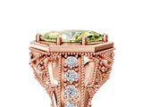 Rose gold Hexagon Bezel Fancy Yellow Marquise Cut Diamond Milgrain Split Shank Ring_5