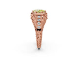 Rose gold Hexagon Bezel Fancy Yellow Pear Cut Diamond Milgrain Split Shank Ring_2
