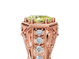 Rose gold Hexagon Bezel Fancy Yellow Pear Cut Diamond Milgrain Split Shank Ring_5