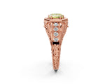 Rose gold Hexagon Bezel Fancy Yellow Princess Cut Diamond Milgrain Split Shank Ring_38