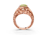 Rose gold Hexagon Bezel Fancy Yellow Princess Cut Diamond Milgrain Split Shank Ring_39
