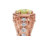 Rose gold Hexagon Bezel Fancy Yellow Radiant Cut Diamond Milgrain Split Shank Ring_5