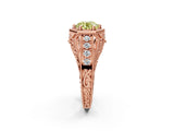 Rose gold Hexagon Bezel Fancy Yellow Round Cut Diamond Milgrain Split Shank Ring_2