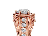 Rose gold Hexagon Bezel Heart Cut Diamond Milgrain Split Shank Ring_36
