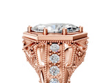 Rose gold Hexagon Bezel Marquise Cut Diamond Milgrain Split Shank Ring_12