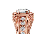Rose gold Hexagon Bezel Princess Cut Diamond Milgrain Split Shank Ring_12