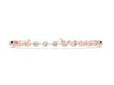 Rose gold Hexagon Bezel Round Diamond Tennis Bracelet_2
