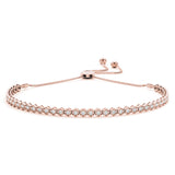 Rose gold Hexagon Diamond Box Chain Slider Bracelet with Bezel Setting