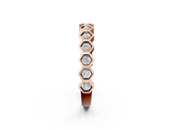 Rose gold Hexagon Pave Diamond Eternity Band with Bezel Setting_25